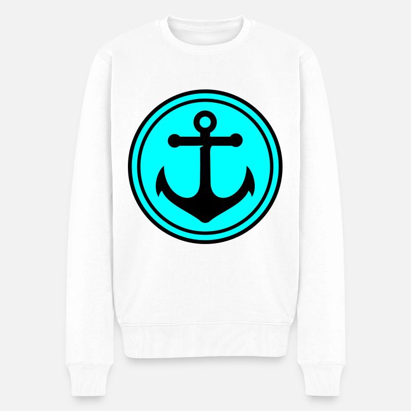 Icône d’ancre - Pull Premium bio Homme - blanc