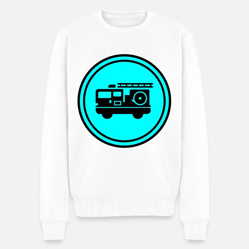 Feuerwehrauto - Männer Premium Bio Pullover - Weiß