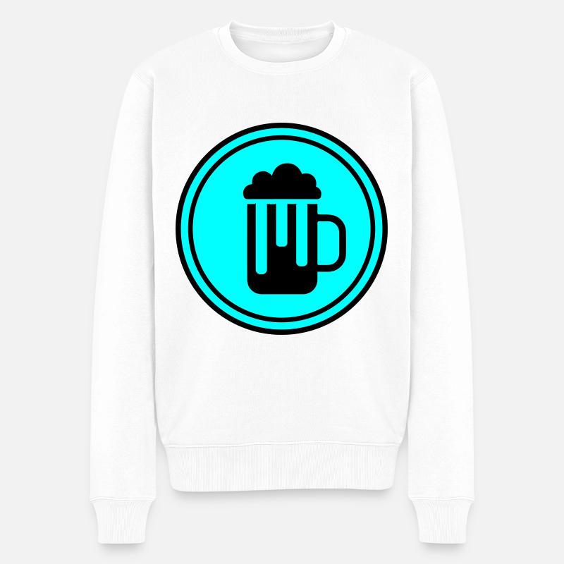 Bier glas - Männer Premium Bio Pullover - Weiß