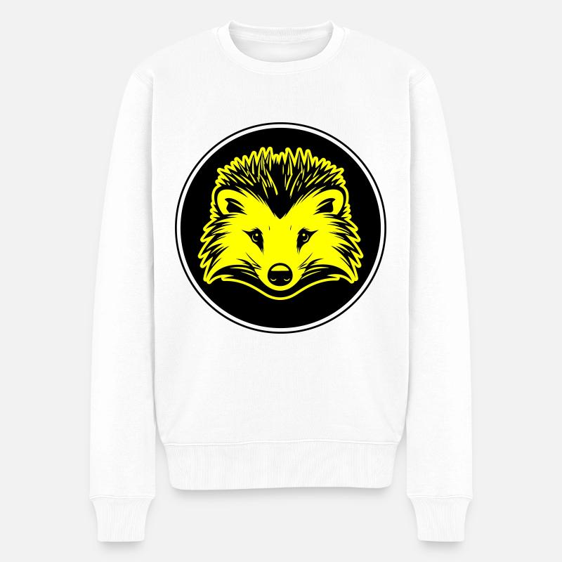 Igel Tier - Männer Premium Bio Pullover - Weiß