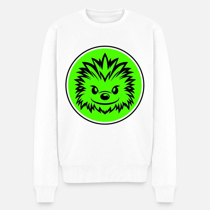 Igel Comic - Männer Premium Bio Pullover - Weiß