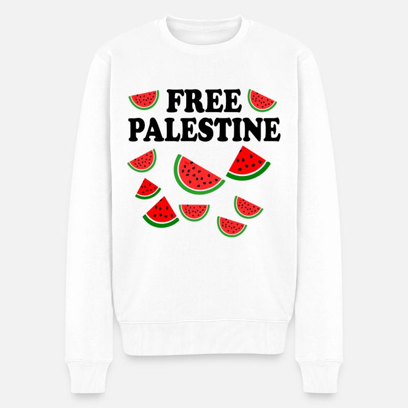 Free palestine - Pull Premium bio Homme - blanc