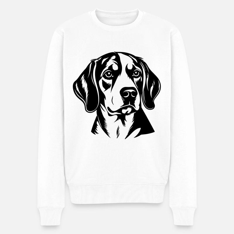 Tête de chien Beagle - Pull Premium bio Homme - blanc