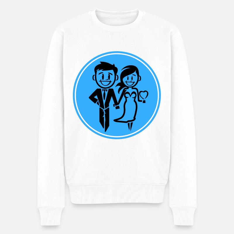 Jeunes mariés, Mariage, Mariée, Marié - Pull Premium bio Homme - blanc