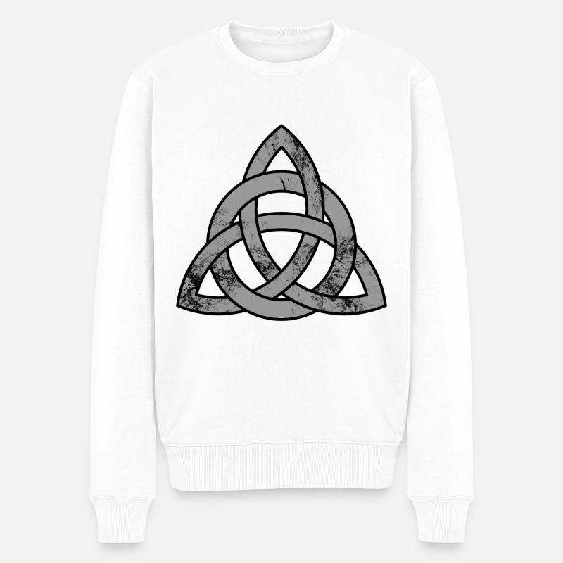 Triquetra knoten, keltisch, Wikinger - Männer Premium Bio Pullover - Weiß