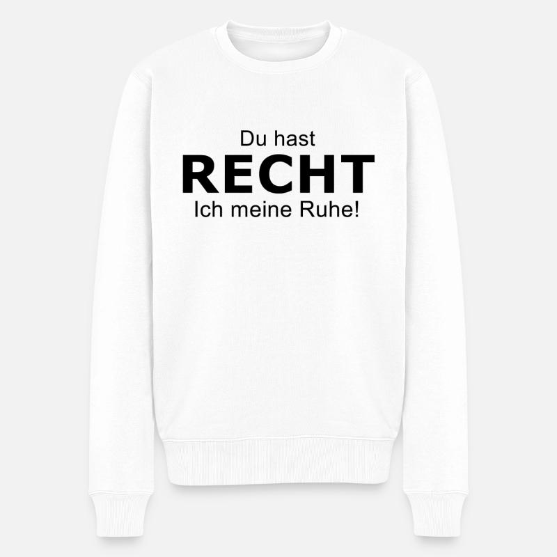 Recht - Männer Premium Bio Pullover - Weiß