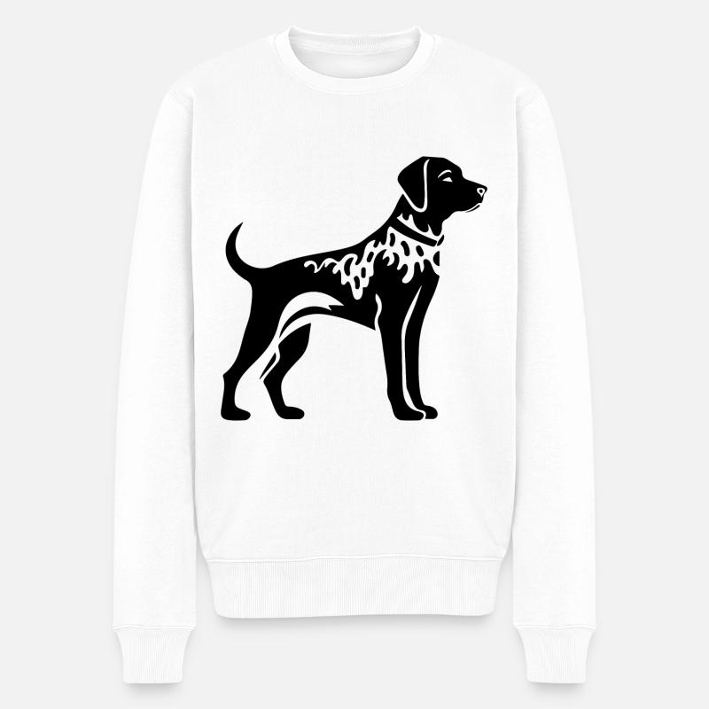 Dalmatiner Hund - Männer Premium Bio Pullover - Weiß