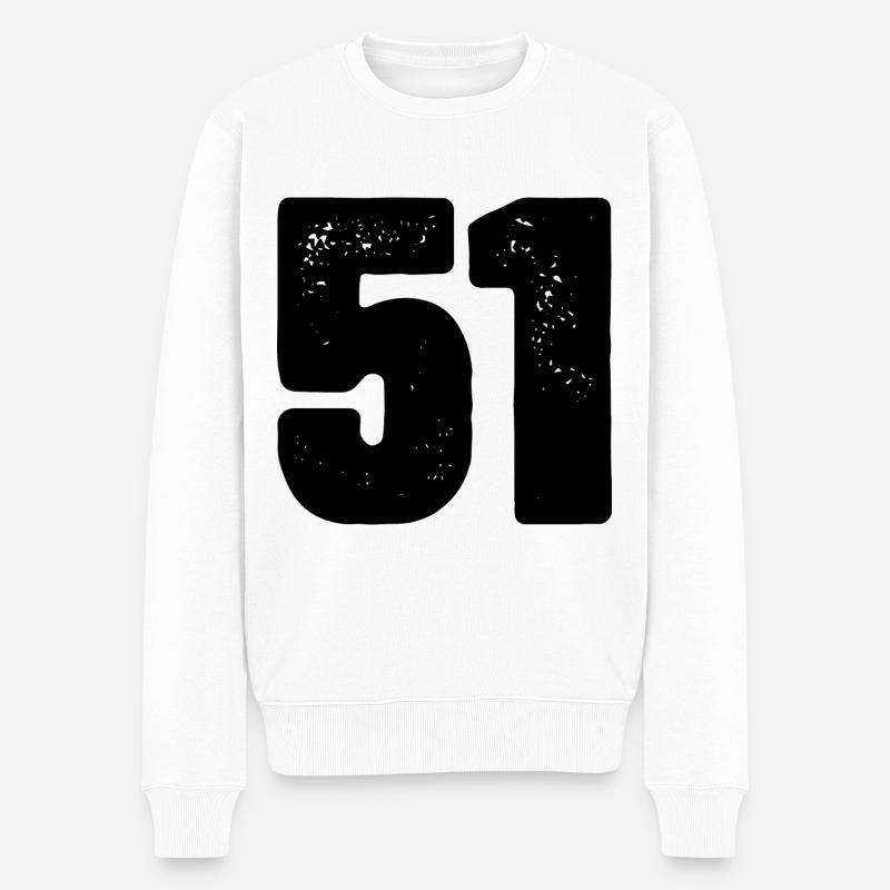 51 Zahl Trikot - Männer Premium Bio Pullover - Weiß
