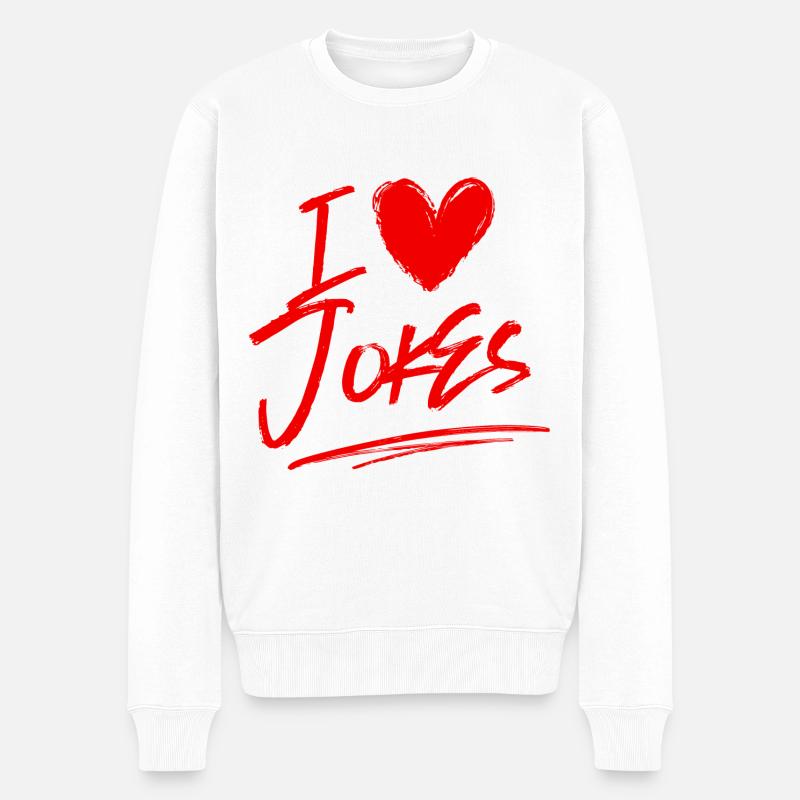 J’adore les blagues - Pull Premium bio Homme - blanc