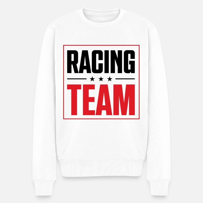 Racing Team - Männer Premium Bio Pullover - Weiß