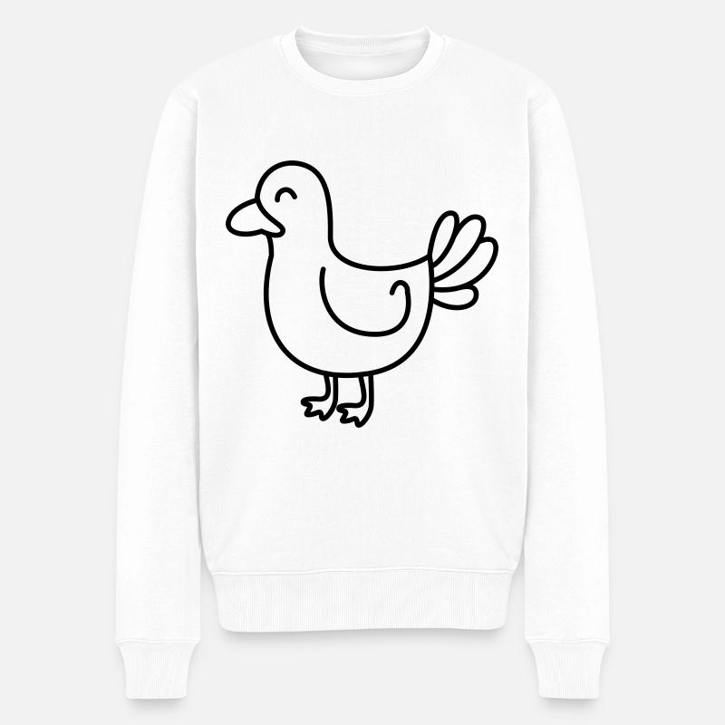 Gans Comic Tier - Männer Premium Bio Pullover - Weiß