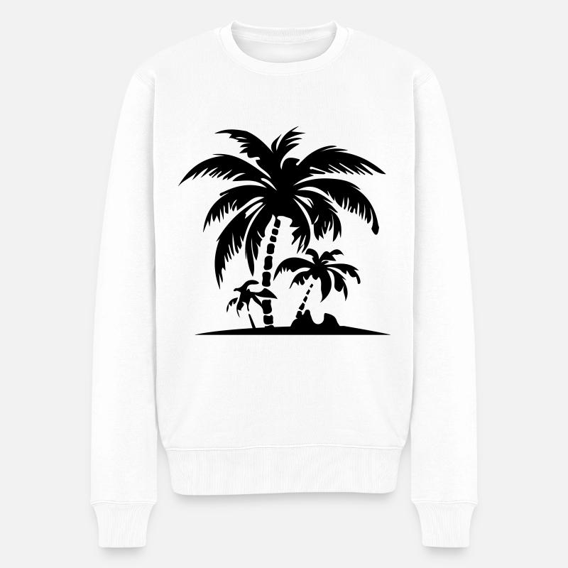 Insel Sommer Palmen Strand - Männer Premium Bio Pullover - Weiß