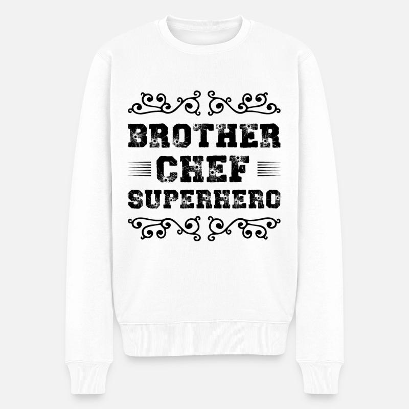Bruder Chef Superheld - Männer Premium Bio Pullover - Weiß