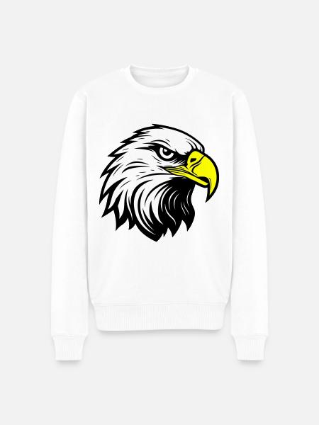 Eagle Head - Men's Premium Organic Jumper - white