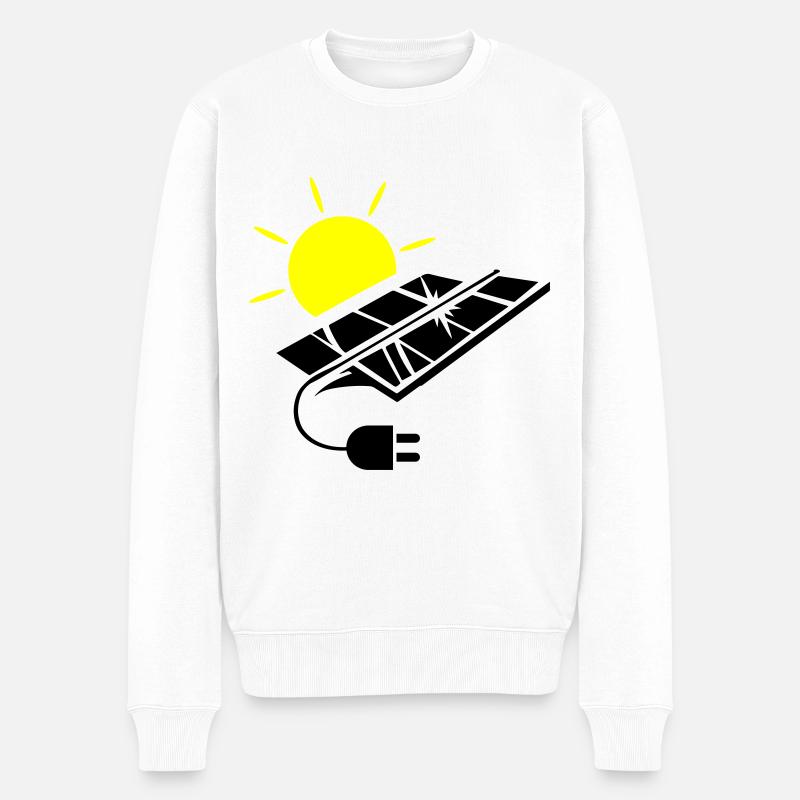 Photovoltaik Anlage Solar Energie - Männer Premium Bio Pullover - Weiß