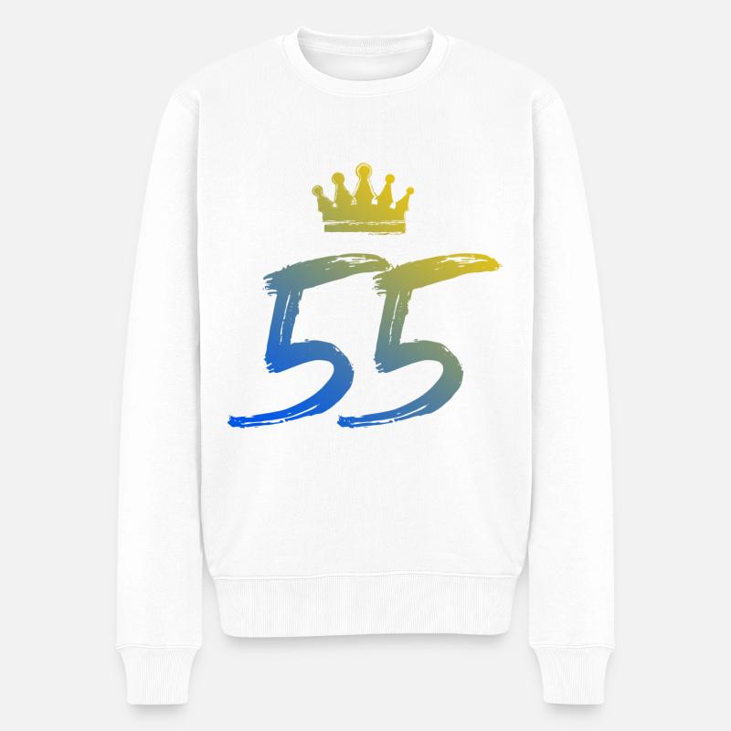 55 Couronne numérique - Pull Premium bio Homme - blanc