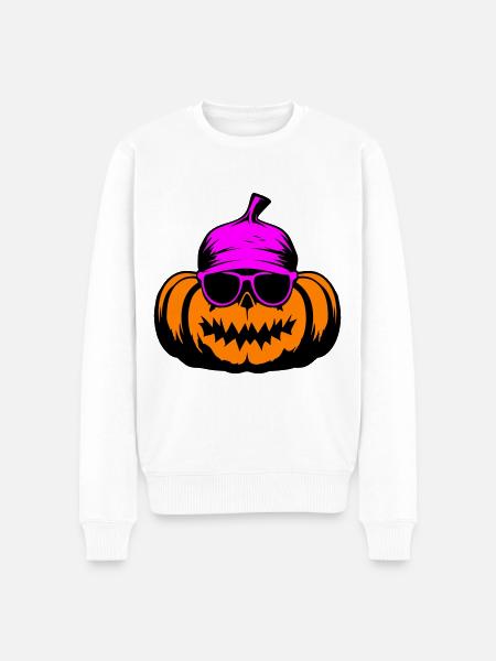 Pumpkin Halloween Cool - Men's Premium Organic Jumper - white