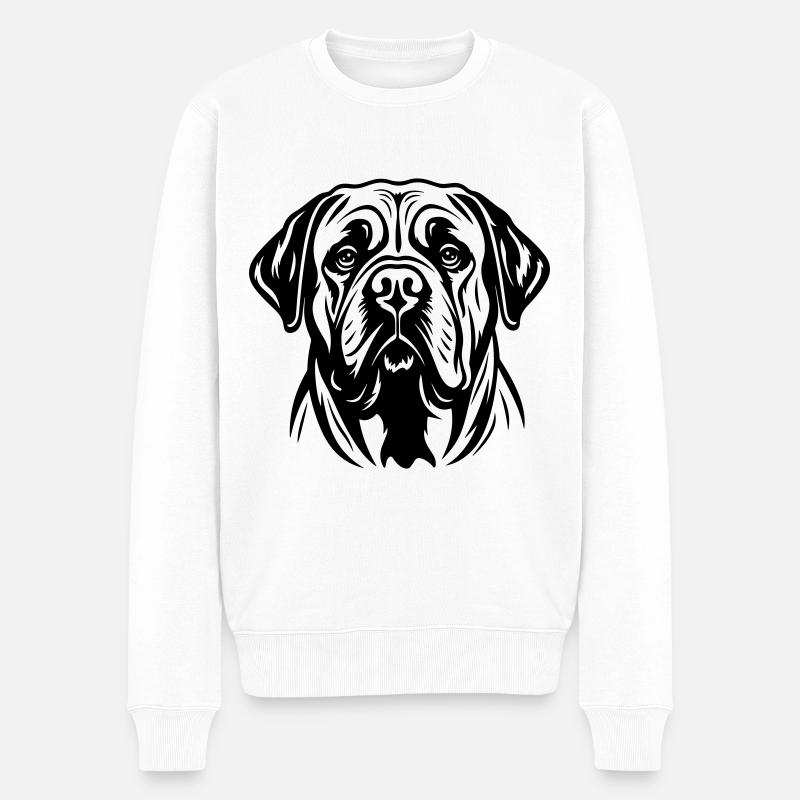 Tête de chien Mastiff - Pull Premium bio Homme - blanc