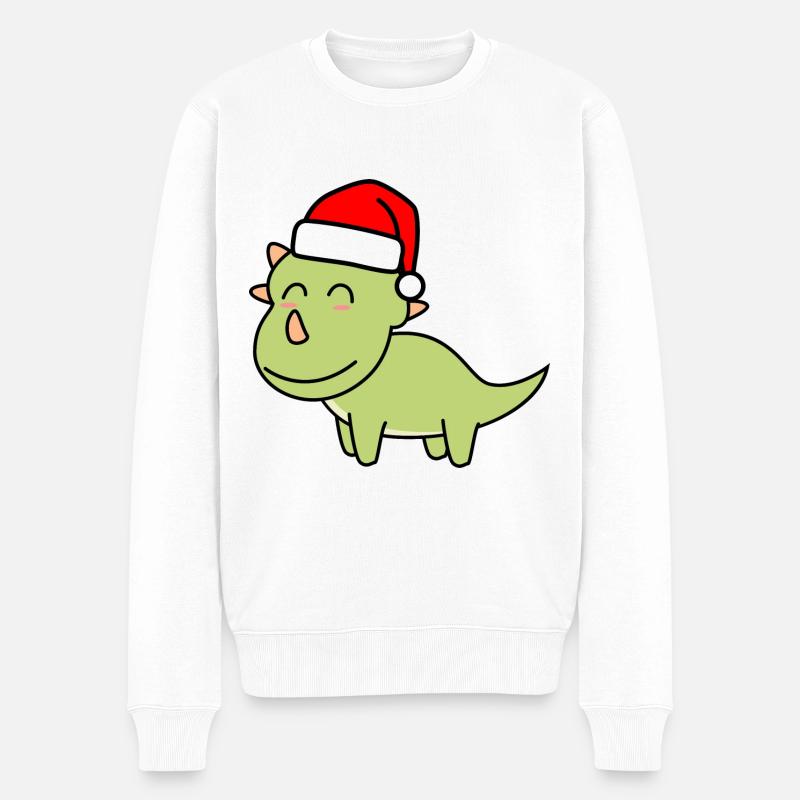 Dinosaure tricératops Noël Noël - Pull Premium bio Homme - blanc