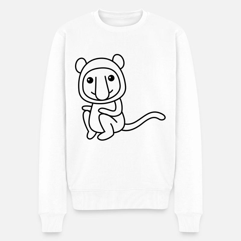 Affe comic Tier - Männer Premium Bio Pullover - Weiß