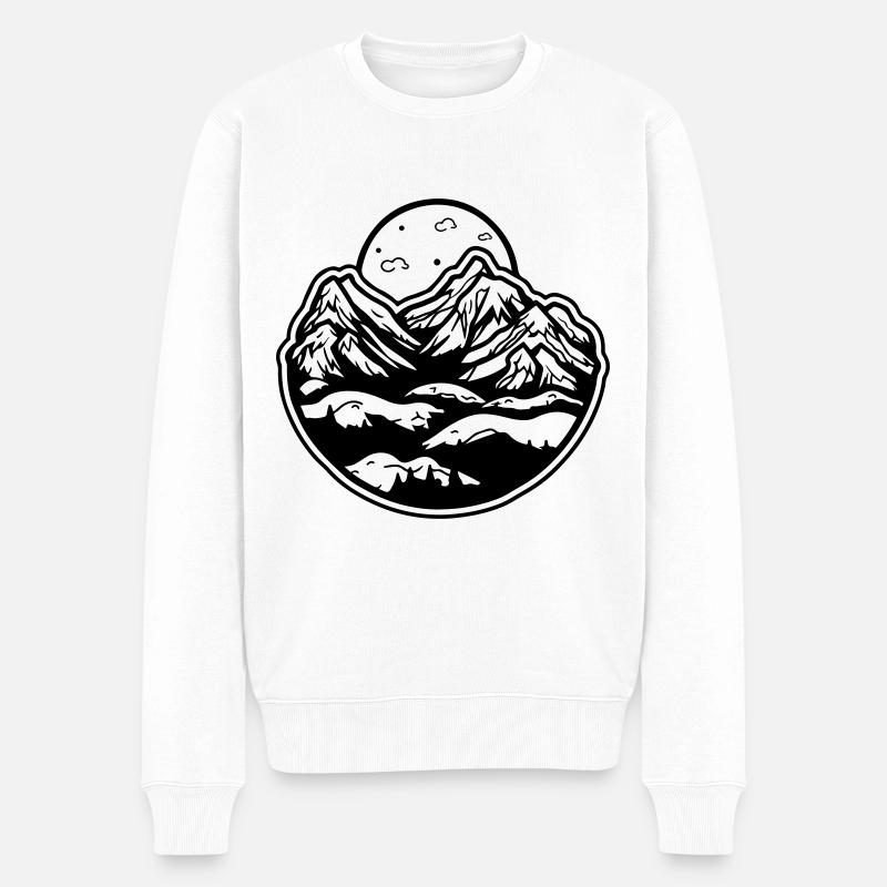 Berge Alpen Symbol - Männer Premium Bio Pullover - Weiß