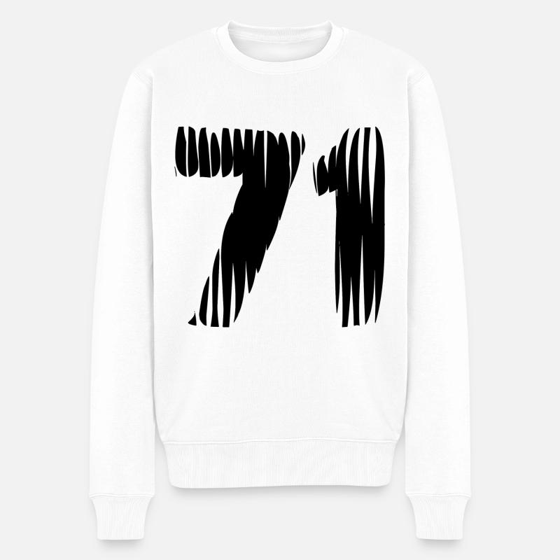 71 Zahl Trikot - Männer Premium Bio Pullover - Weiß