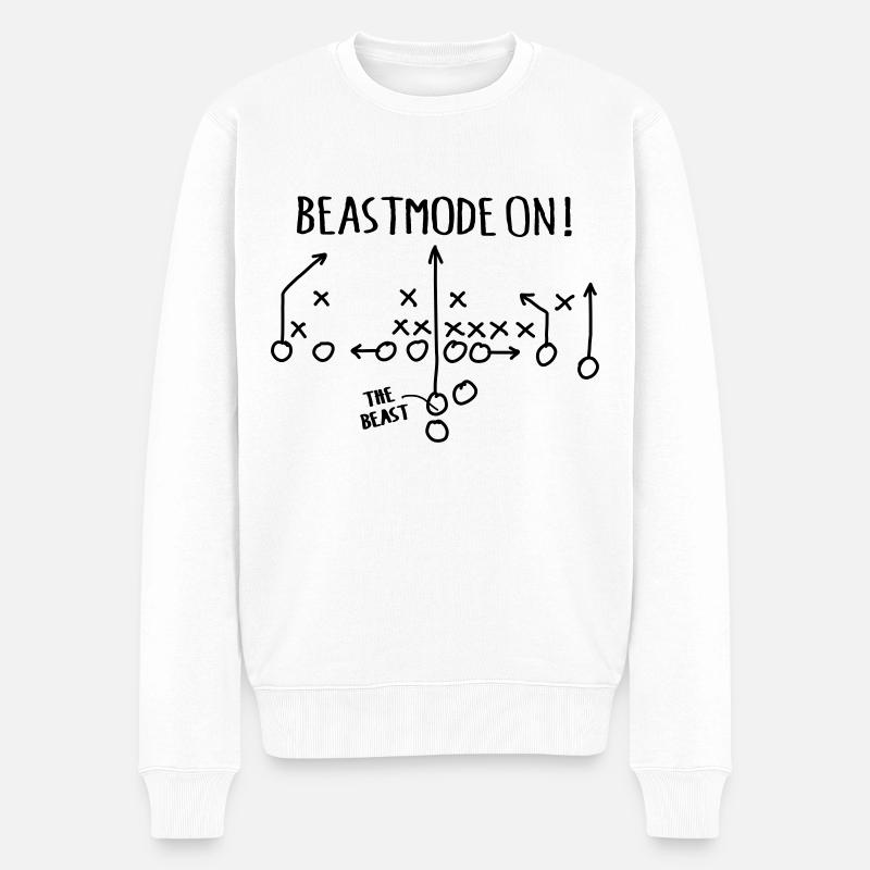 Mode de déplacement de football américain sur Beast Running - Pull Premium bio Homme - blanc