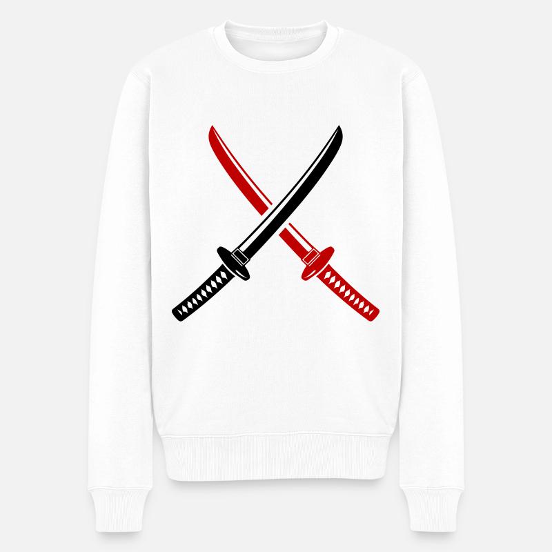 Symbole de l’épée de samouraï - Pull Premium bio Homme - blanc