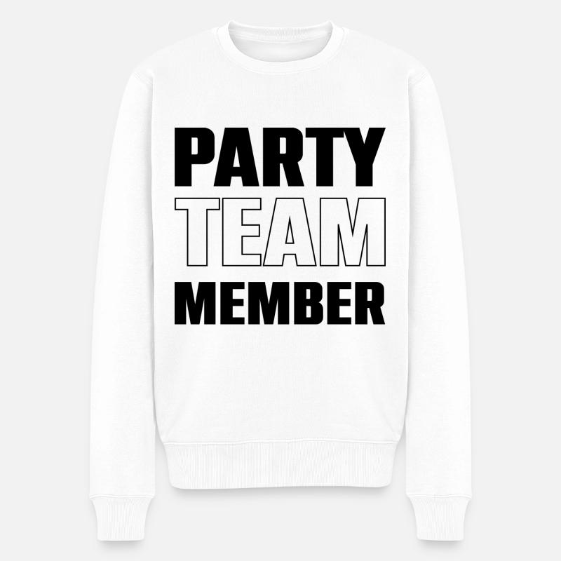 Party Team - Männer Premium Bio Pullover - Weiß