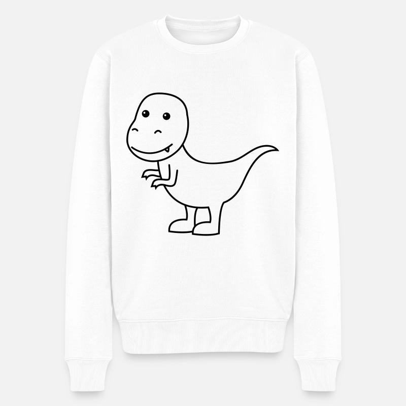 Dinosaurier T-Rex Comic - Männer Premium Bio Pullover - Weiß