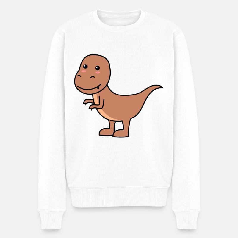 Dinosaurier T-Rex Comic - Männer Premium Bio Pullover - Weiß