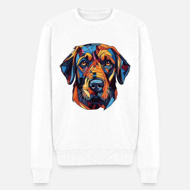 Labrador Hund Kopf - Männer Premium Bio Pullover - Weiß