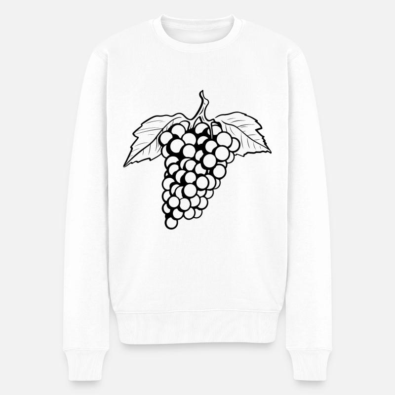 Weintrauben Symbol - Männer Premium Bio Pullover - Weiß