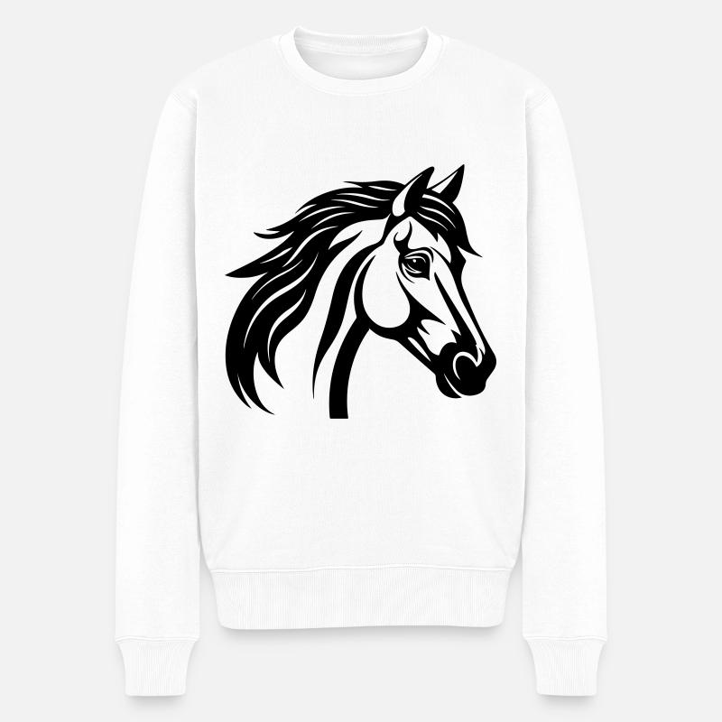 Tête de cheval - Pull Premium bio Homme - blanc