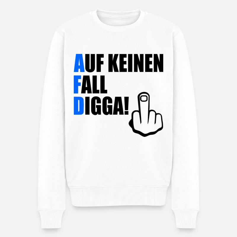 auf keinen fall digga - Männer Premium Bio Pullover - Weiß