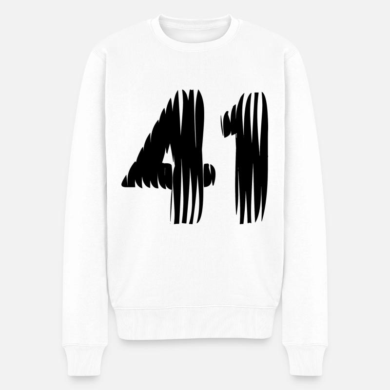 41 Zahl Trikot - Männer Premium Bio Pullover - Weiß