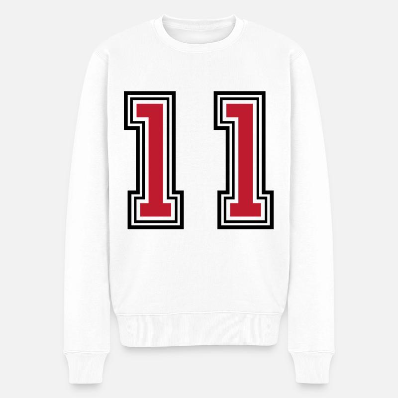 11 Symbole numérique - Pull Premium bio Homme - blanc