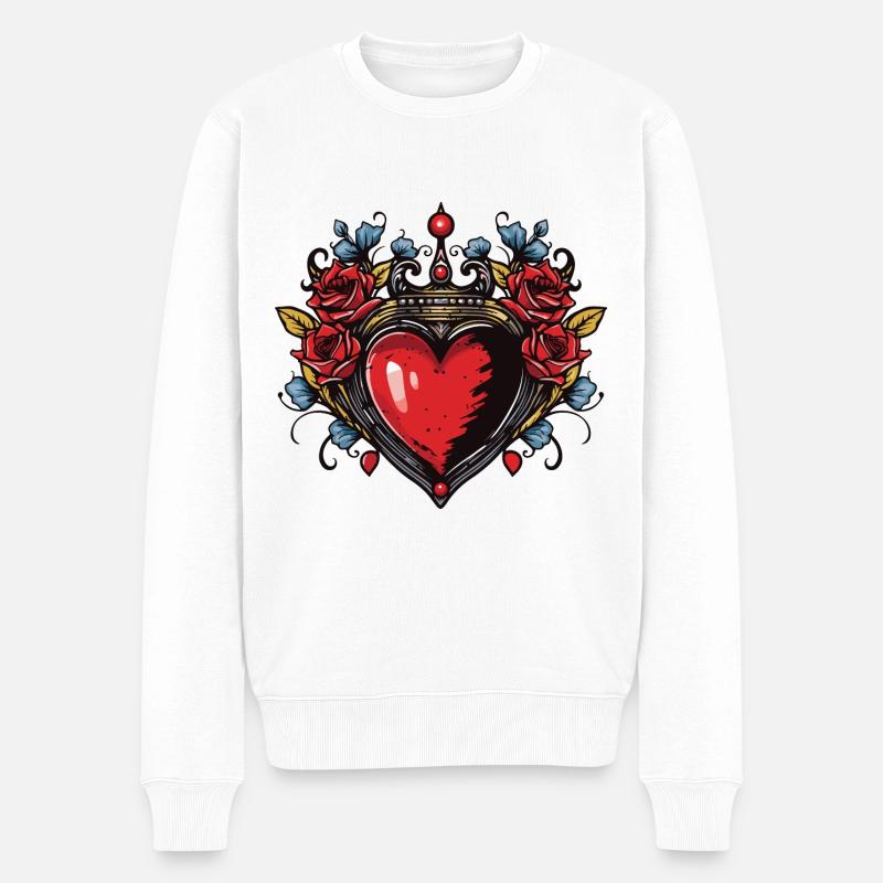 Herz Symbol Liebe - Männer Premium Bio Pullover - Weiß