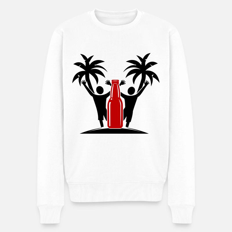 Drinking Beach Party - Männer Premium Bio Pullover - Weiß