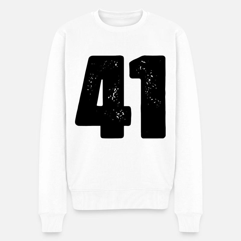 41 Zahl Trikot - Männer Premium Bio Pullover - Weiß