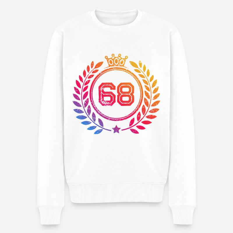 68 Couronne numérique - Pull Premium bio Homme - blanc