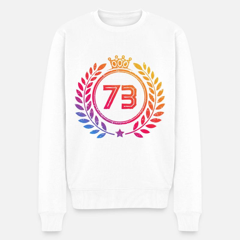 73 Couronne numérique - Pull Premium bio Homme - blanc
