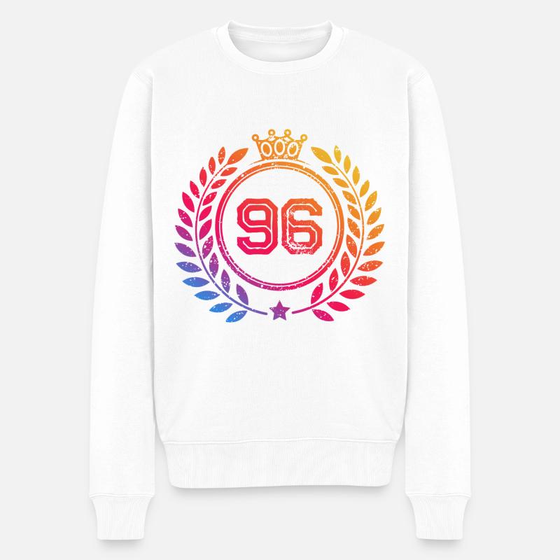 96 Couronne numérique - Pull Premium bio Homme - blanc