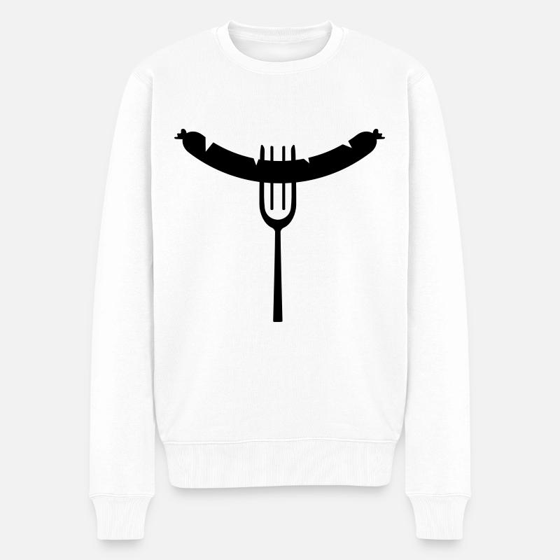 Fourchette à saucisse - Pull Premium bio Homme - blanc