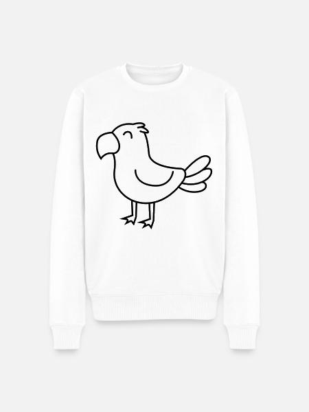 Papagei Comic Tier - Männer Premium Bio Pullover - Weiß