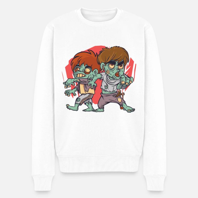 Zombie Halloween - Männer Premium Bio Pullover - Weiß