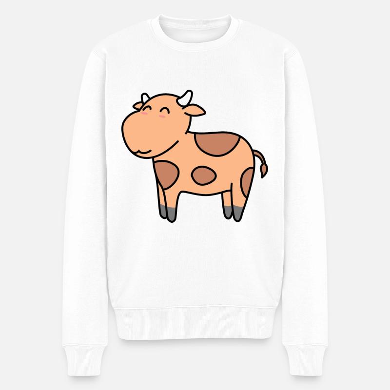 Vache Comic Animal - Pull Premium bio Homme - blanc
