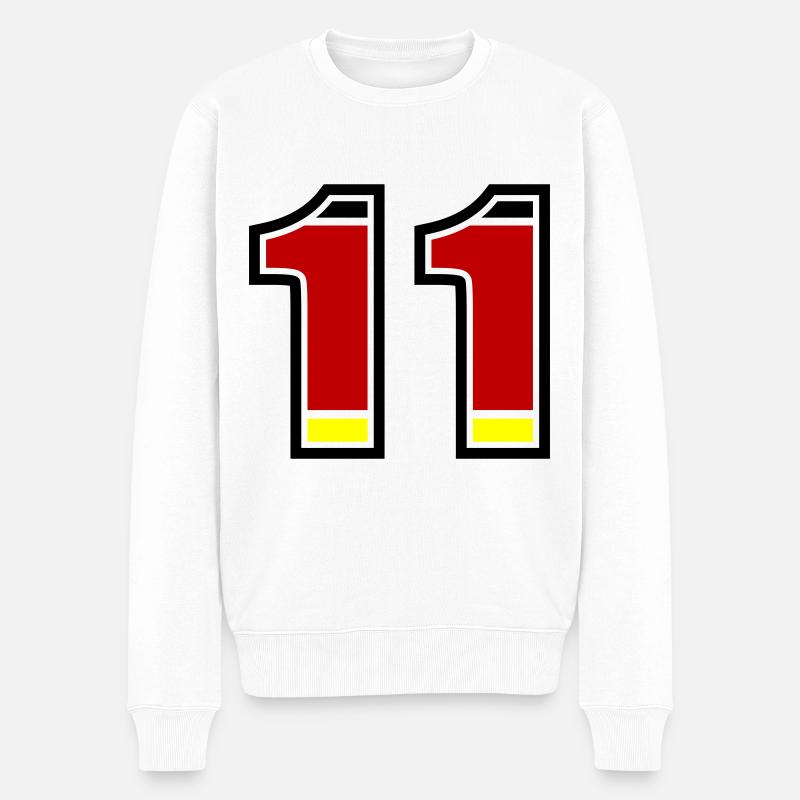 11 Nummer Deutschland Trikot - Männer Premium Bio Pullover - Weiß