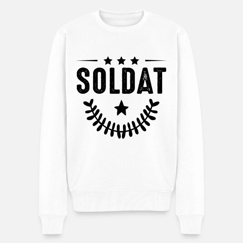 Soldat Beruf - Männer Premium Bio Pullover - Weiß