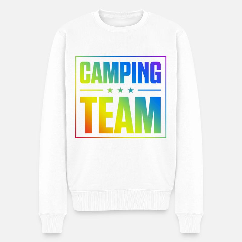 Camping Team - Männer Premium Bio Pullover - Weiß